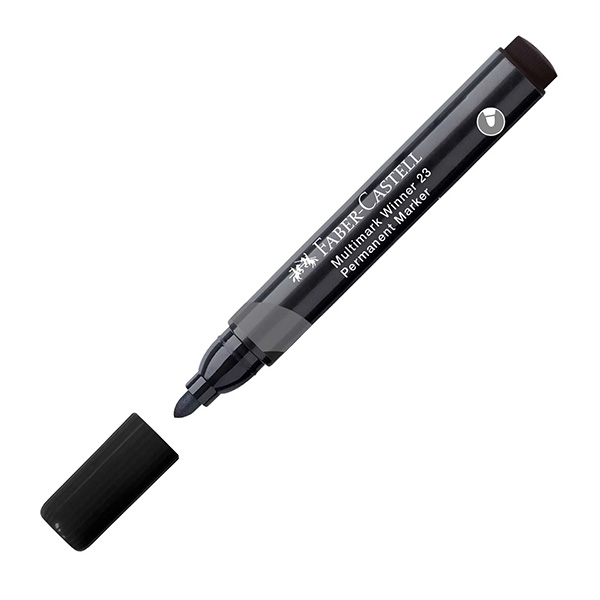 1010120076 w Маркер перманент объл черен FABER CASTELL