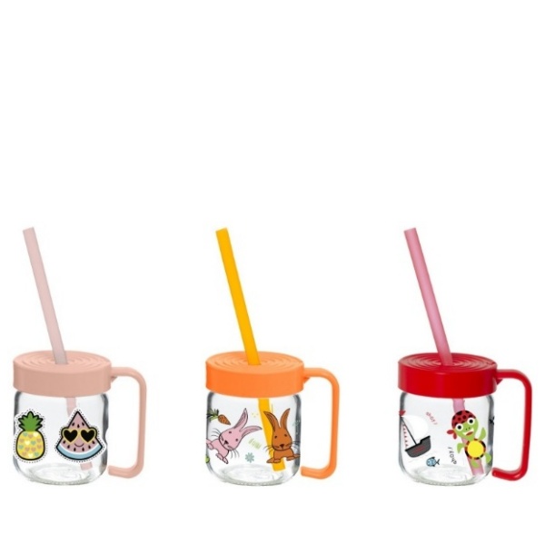 И102950 Бурканче с дръжка и сламка 200 мл