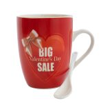 Порцеланова чаша с лъжичка в кутия