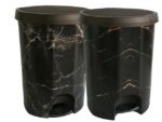 Кош с педал и декор Мрамор 30л