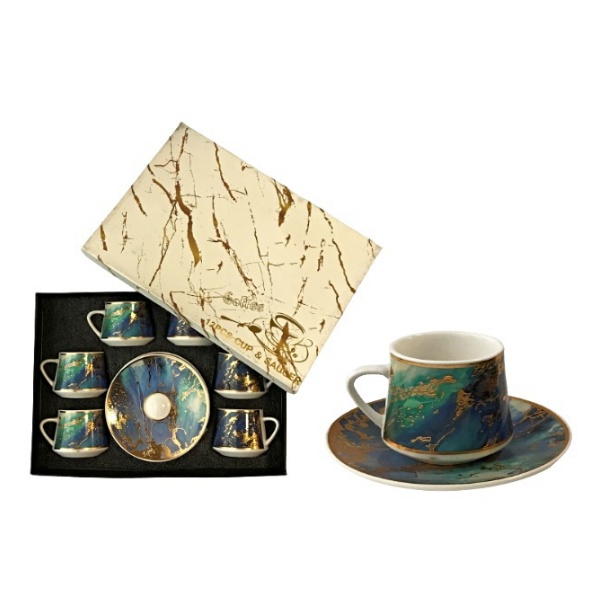 И02-12339 Сервиз за кафе Абстрактно море 12 части
