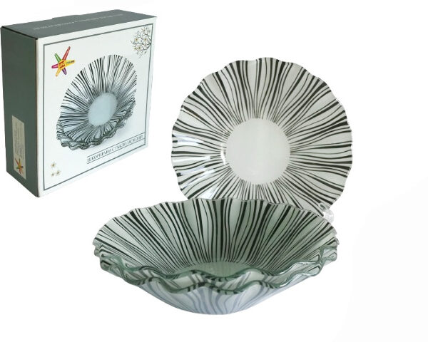 Купичка стъкло 3 броя Черно и бяло