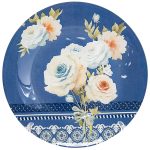 Чиния за десерт 6 броя стъкло Букет от рози