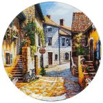 Чиния за десерт 3 броя стъкло Градски пейзаж