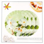 Чиния за основно ястие стъкло 3 броя Лилии - Image 3