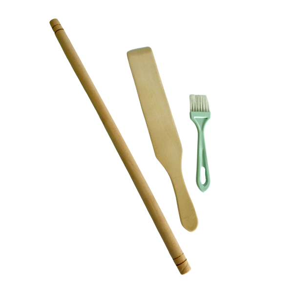 Точилка дървена с бъркалка и четка