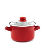 Тенджера емайл с кант и стъклен капак 3.8 литра