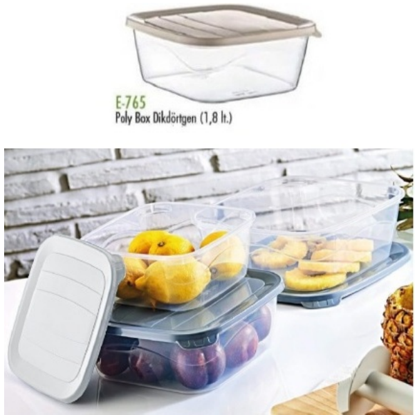 Контейнер за съхранение квадрат 1,8 литра