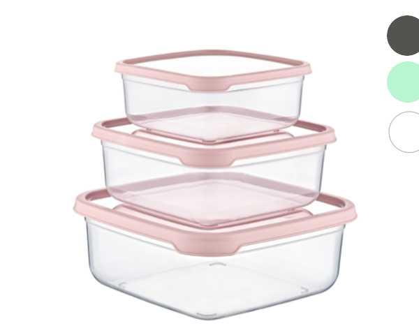 Контейнер за съхранение квадратен 3 броя