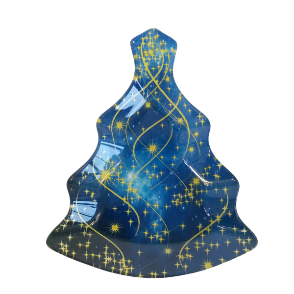 Чиния коледна Елха синя 3 броя