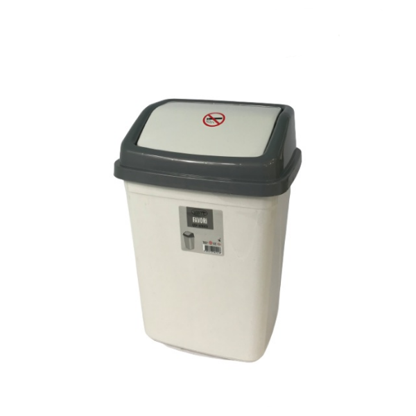 Кош с люлеещ капак 30 литра Бяло