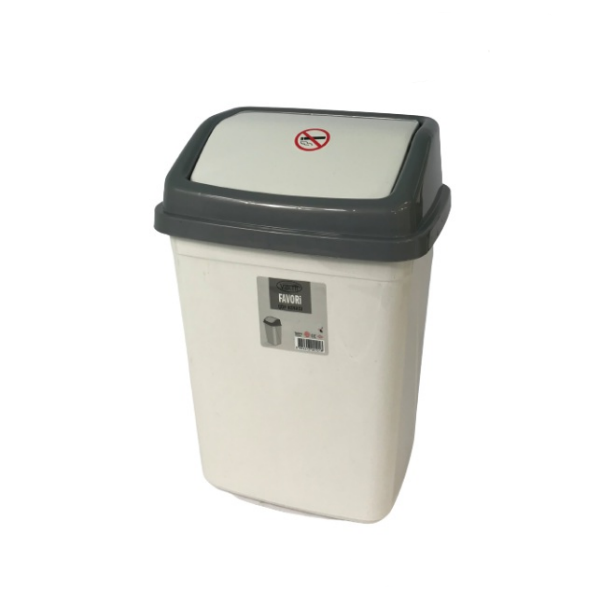 Кош с люлеещ капак 50 литра Бяло