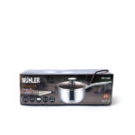 КАСЕРОЛА  ИНД. MUHLER  Ф16X9.5CM.1,5L, СТЪКЛЕН КАПАК, 1003766 - Image 2