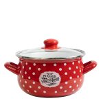 Тенджера емайл с кант тумб. стъклен капак 4,8 литра Бон Апети