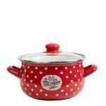 Тенджера емайл с кант тумб. стъклен капак 3,8 литра Бон Апети