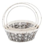 Кошница 3 броя кръг Бяло