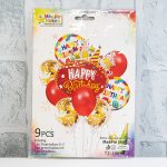 Парти украса балони Happy Birthday 9бр. за момиче