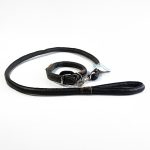 Повод кожен с нашийник 1,5/114 см