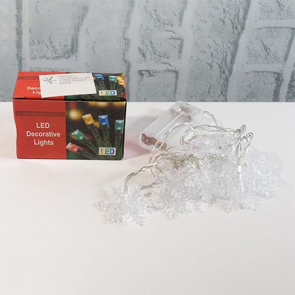 И02-13903-3 Коледни лампи с батерии 2м. 10 лампи снежинка