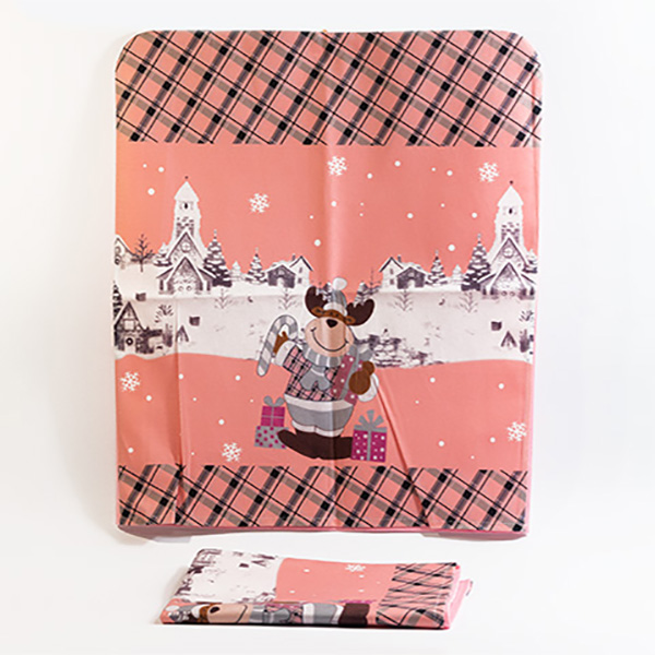 и02-13892-1 Коледен калъф за стол 2 броя Еленче розово