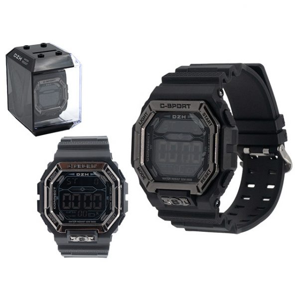 Часовник мъжки дигитален силиконова каишка черно