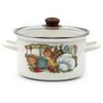 Тенджера емайл с кант стъклен капак 2,1 литра Кухня