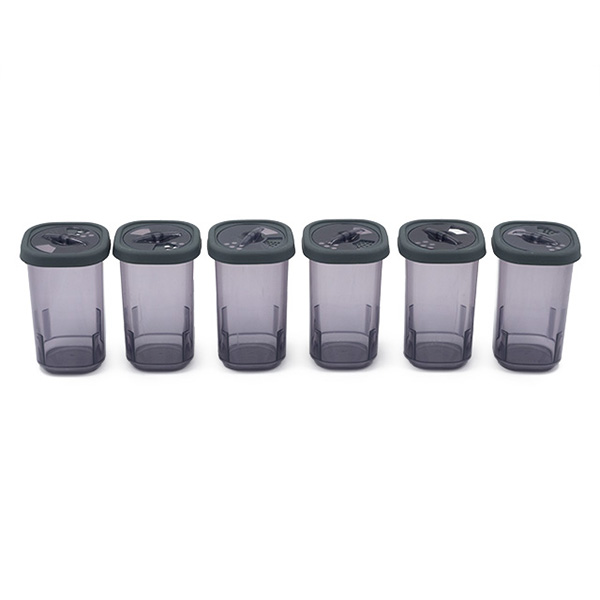 Контейнер за подправки черно прозрачен 0,350 литра 6 броя