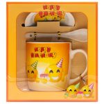 Чаша с дръжка с лъжица и капак happy birthday в кутия