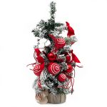 Коледна елха украсена 43 см червено