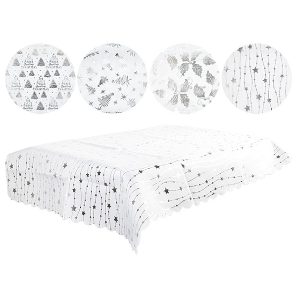 И02-21153-3 Коледна покривка 70/120 см декор сребърно