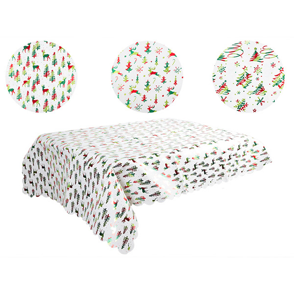 И02-21153-4 Коледна покривка 70/120 см декор трицветно