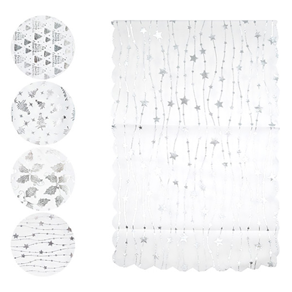 И02-21167-3 Коледен тишлайфер 33/180см декор сребърно