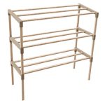 Стелаж за обувки 3 Нива Wood 57/61/23 см Бежово