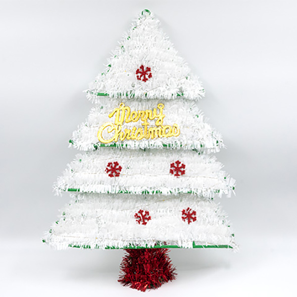 и02-21110-2 Коледна декорация Елха за закачане 49 см бяло светеща