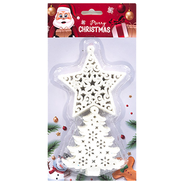 и02-21224 Коледна декорация Елха и звезда 10 броя