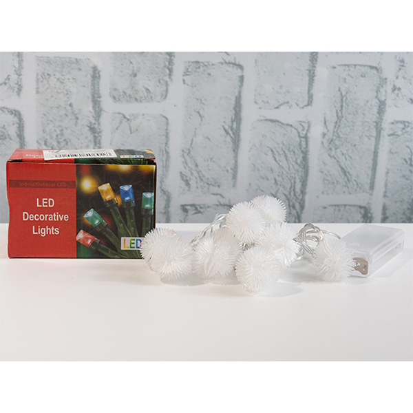 И02-13903-2 Коледни лампи с батерии 2м. 10 лампи топка