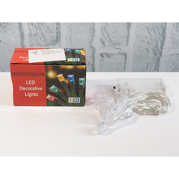 И02-13903-4 Коледни лампи с батерии 2м. 10 лампи топче