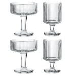 Чаша на столче 12,2/7,2 см 4 броя ребро