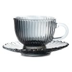 Сервиз за чай стъкло 12 части сиво