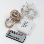 Коледни лампи с батерии и дистанционно 3/2 метра жълта светлина