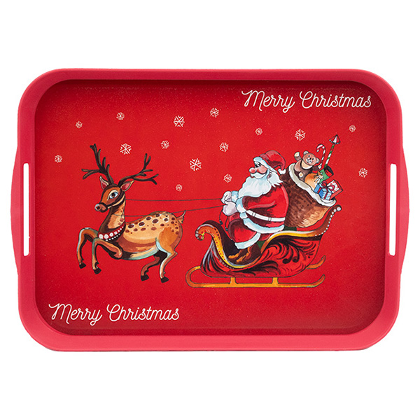 и108140-1 Поднос с коледен декор правоъгълен 30/22 см
