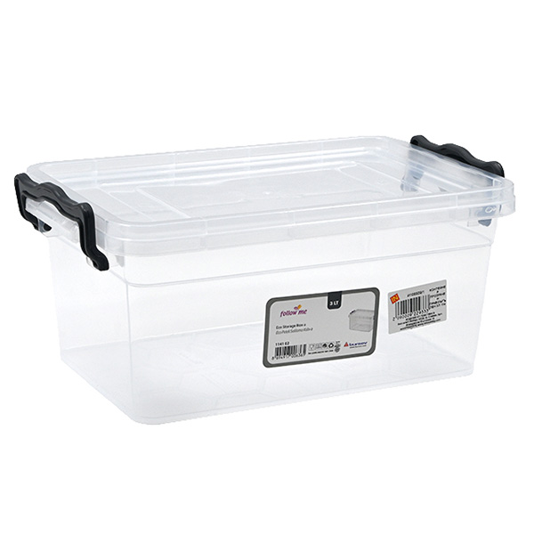 Контейнер за съхранение 3 литра прозрачен правоъгълен