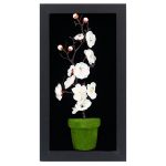 Картина 3D обемна черешов цвят 40/22 см бяло