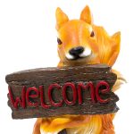 Градинска декорация катерица с табела welcome 19,5 см