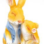 Градинска декорация влюбени зайци 14/26 см