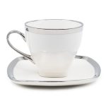 Сервиз за капучино 12 части 0.220 литра кант сребро