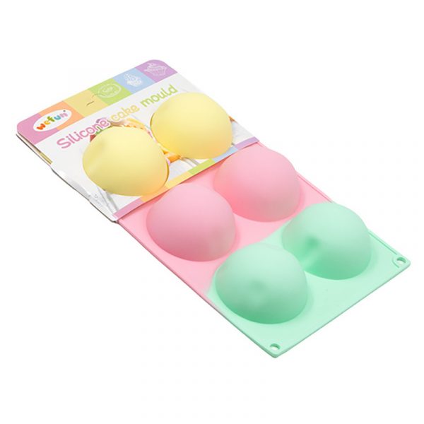 Форма за мъфини силикон сфери розово/зелено/жълто