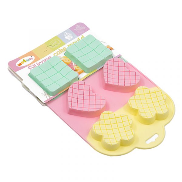 Форма за мъфини силикон фигури розово/зелено/жълто
