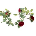 Изкуствено цвете гирлянд роза 2 метра червено