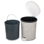 Кош с педал 3 броя с декор Лен 8/12/22 литра - Image 2